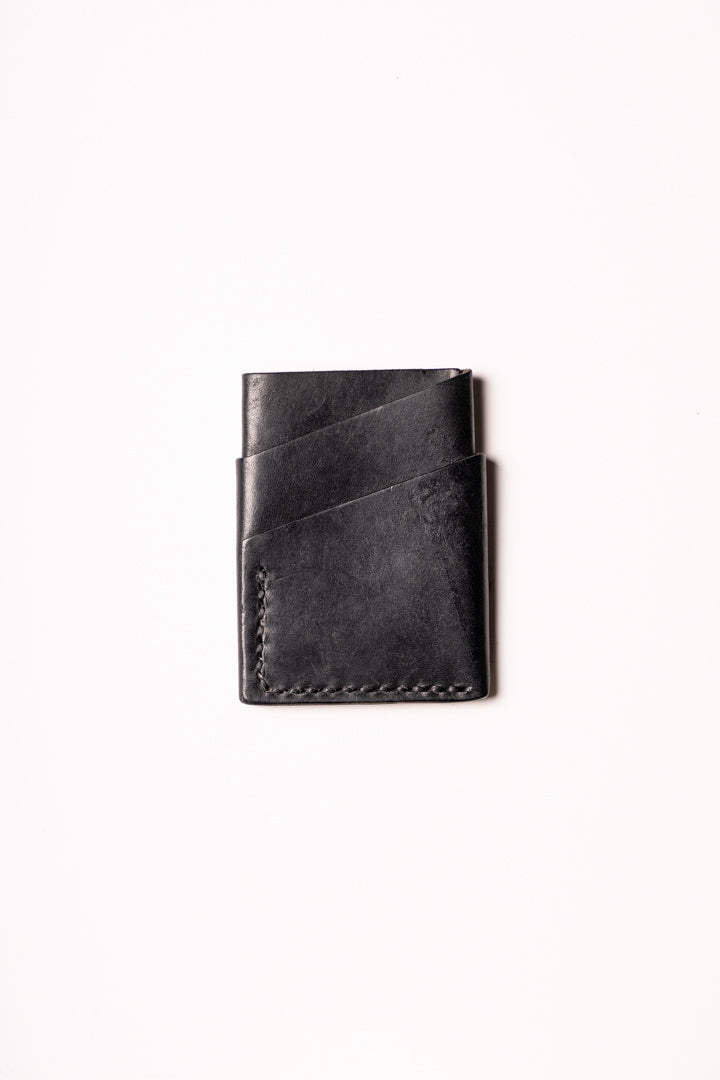 best black handmade leather card holder made in uk