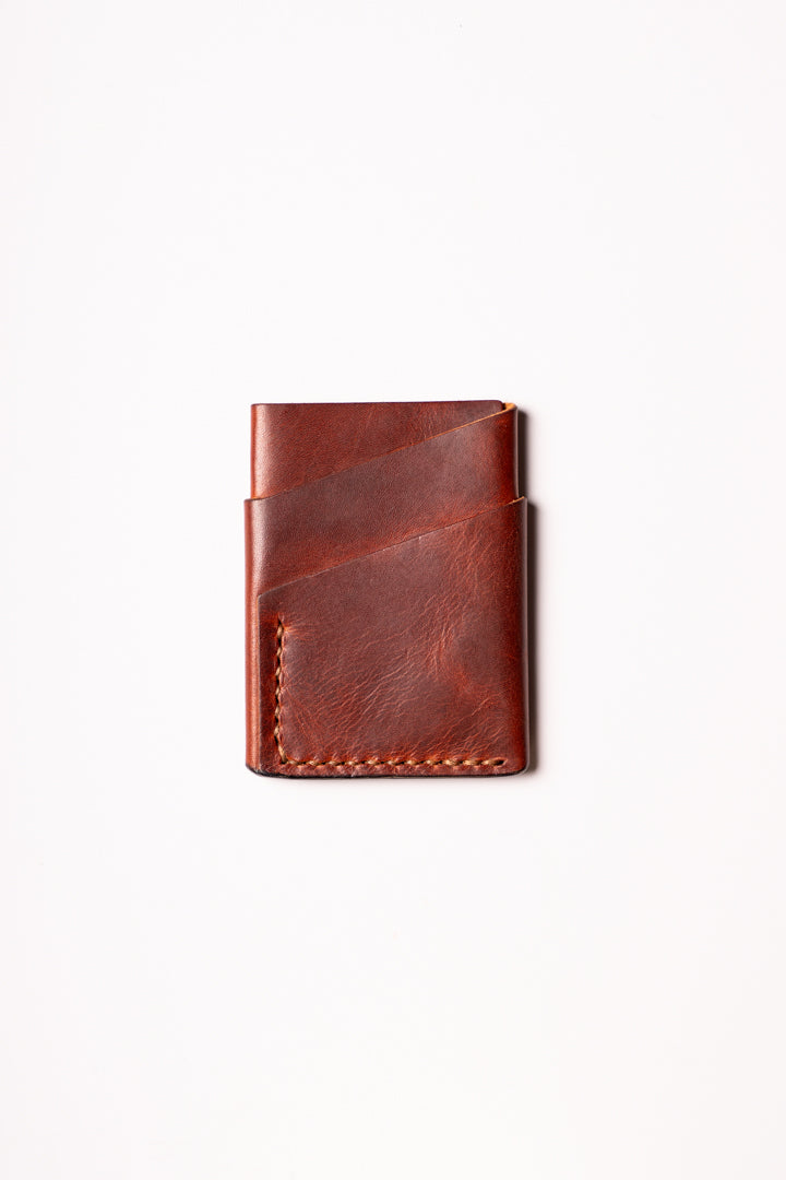 Handmade brown leather cardholder