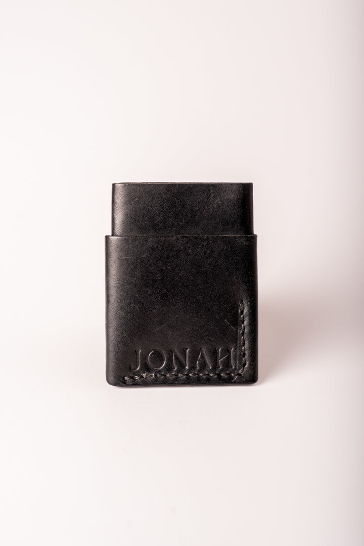 hand made in the Uk black cardholder in leather